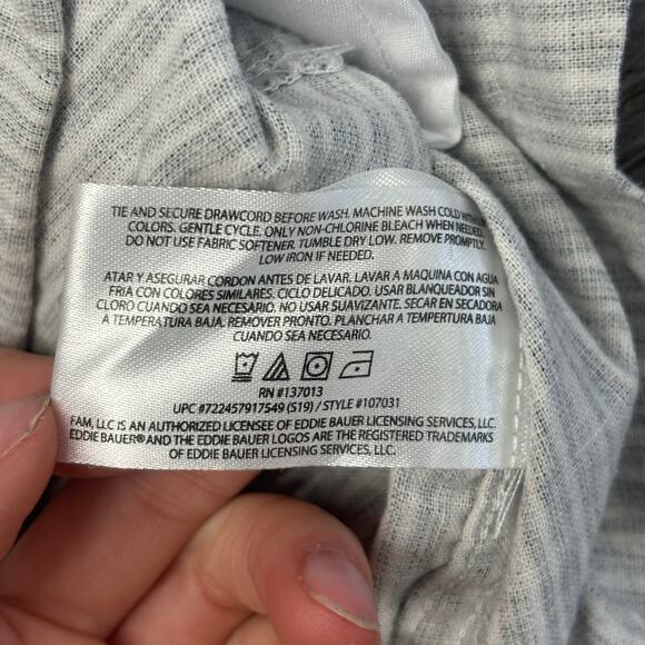 Eddie Bauer Briar White Black Womens Small Striped‎ Linen Blend Pull On Shorts - Picture 6 of 11